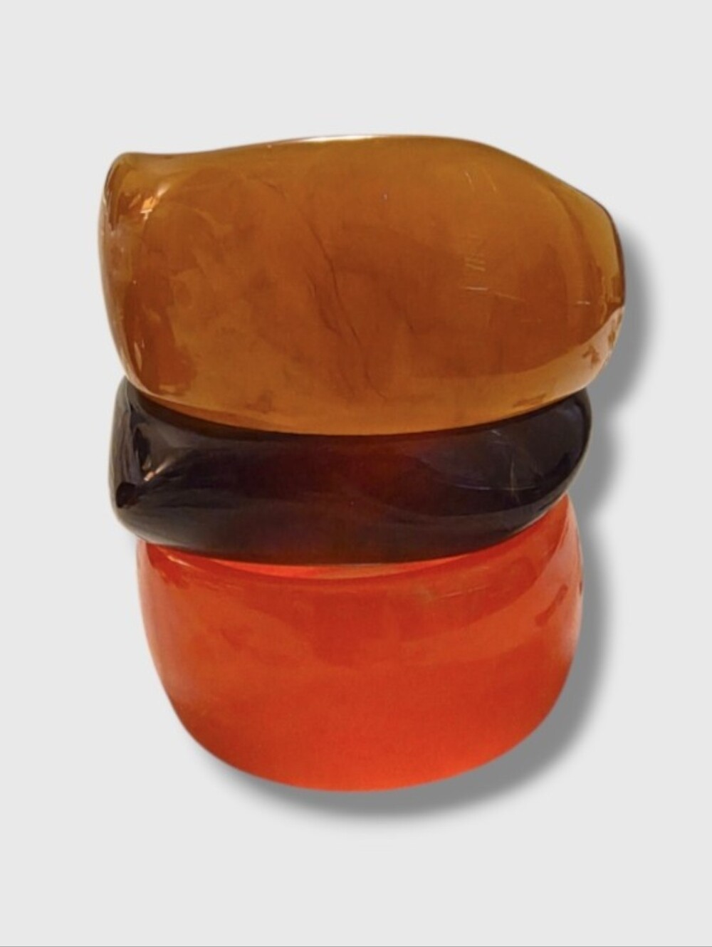New! 3pc Bangle Coral / Orange Caramel brown •  # 1006 NWOT